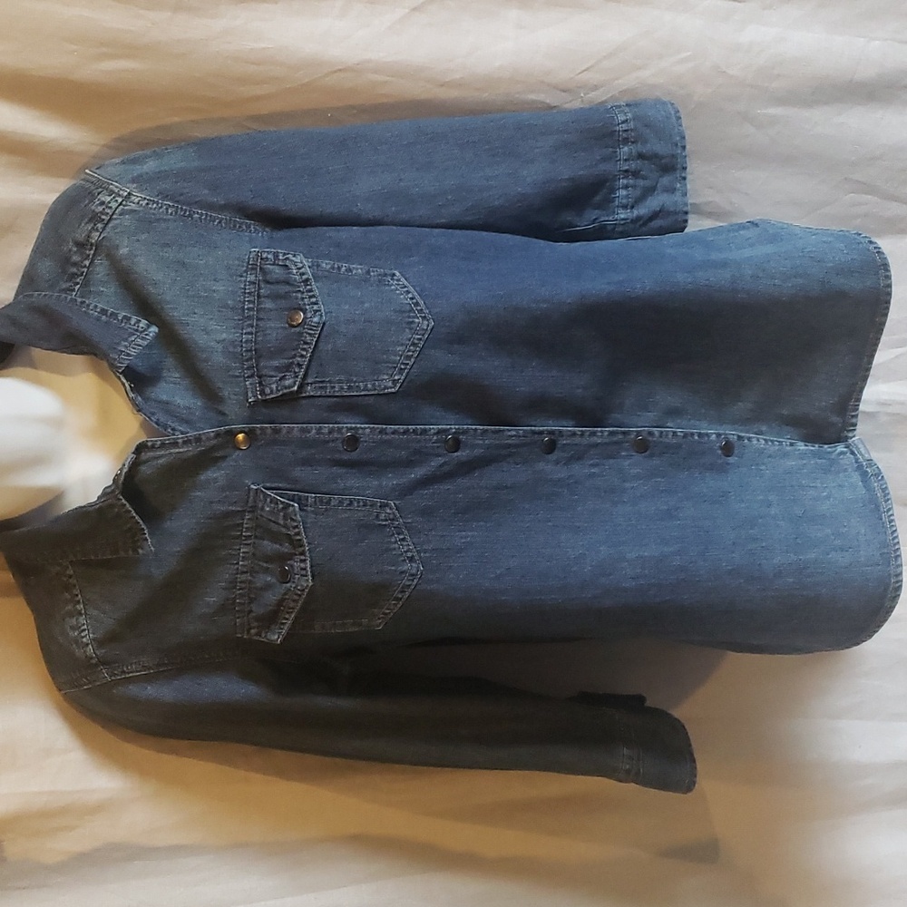 Calvin Klein Button-Up Denim Jean Shirt